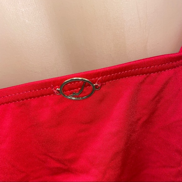 Jantzen Red Ruffle V Neck Swimsuit Size 14 Excellent Condition - Picture 5 of 14